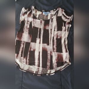 Simply Vera , Vera Wang Geometric Black and Cream Blouse